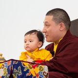 Traditional welcome ceremony for Thaye Dorje, His Holiness the 17th Gyalwa Karmapa, and Thugseyla at the Europe Center in Germany.