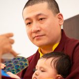 Traditional welcome ceremony for Thaye Dorje, His Holiness the 17th Gyalwa Karmapa, and Thugseyla at the Europe Center in Germany.