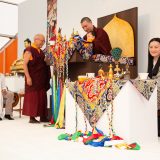 Traditional welcome ceremony for Thaye Dorje, His Holiness the 17th Gyalwa Karmapa, and Thugseyla at the Europe Center in Germany.