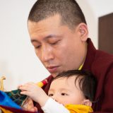 Traditional welcome ceremony for Thaye Dorje, His Holiness the 17th Gyalwa Karmapa, and Thugseyla at the Europe Center in Germany.