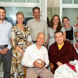 Thaye Dorje, His Holiness the 17th Gyalwa Karmapa, shares dinner with Lama Ole and guests at the Europe Center in Germany.