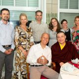 Thaye Dorje, His Holiness the 17th Gyalwa Karmapa, shares dinner with Lama Ole and guests at the Europe Center in Germany.