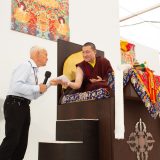 Thaye Dorje, His Holiness the 17th Gyalwa Karmapa, gives the empowerment of Chenresig to over 6,000 students at the Europe Center in Germany.