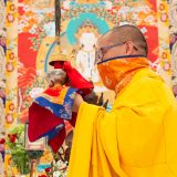 Thaye Dorje, His Holiness the 17th Gyalwa Karmapa, gives the empowerment of Chenresig to over 6,000 students at the Europe Center in Germany.