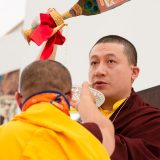 Thaye Dorje, His Holiness the 17th Gyalwa Karmapa, gives the empowerment of Chenresig to over 6,000 students at the Europe Center in Germany.