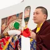 Thaye Dorje, His Holiness the 17th Gyalwa Karmapa, gives the empowerment of Chenresig to over 6,000 students at the Europe Center in Germany.