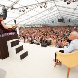 Thaye Dorje, His Holiness the 17th Gyalwa Karmapa, gives the empowerment of Chenresig to over 6,000 students at the Europe Center in Germany.