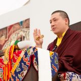 Thaye Dorje, His Holiness the 17th Gyalwa Karmapa, gives the empowerment of Chenresig to over 6,000 students at the Europe Center in Germany.