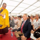 Thaye Dorje, His Holiness the 17th Gyalwa Karmapa, gives the empowerment of Chenresig to over 6,000 students at the Europe Center in Germany.