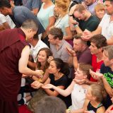 Thaye Dorje, His Holiness the 17th Gyalwa Karmapa, gives the empowerment of Chenresig to over 6,000 students at the Europe Center in Germany.