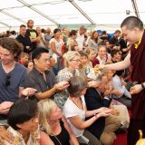 Thaye Dorje, His Holiness the 17th Gyalwa Karmapa, gives the empowerment of Chenresig to over 6,000 students at the Europe Center in Germany.