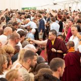 Thaye Dorje, His Holiness the 17th Gyalwa Karmapa, gives the empowerment of Chenresig to over 6,000 students at the Europe Center in Germany.