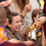 Thaye Dorje, His Holiness the 17th Gyalwa Karmapa, gives the empowerment of Chenresig to over 6,000 students at the Europe Center in Germany.