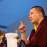 Thaye Dorje, His Holiness the 17th Gyalwa Karmapa, gives the empowerment of Chenresig to over 6,000 students at the Europe Center in Germany.