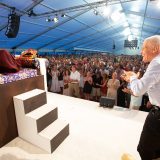 Thaye Dorje, His Holiness the 17th Gyalwa Karmapa, gives the empowerment of Chenresig to over 6,000 students at the Europe Center in Germany.