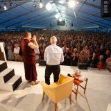 Thaye Dorje, His Holiness the 17th Gyalwa Karmapa, gives the empowerment of Chenresig to over 6,000 students at the Europe Center in Germany.