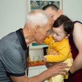 Students from Germany and around the world say goodbye as Thaye Dorje, His Holiness the 17th Gyalwa Karmapa, and his son Thugseyla leave the Europe Centre.