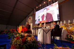 Day three in Dhagpo 2019: Thaye Dorje, His Holiness the 17th Gyalwa Karmapa, on the final day of his visit to Dhagpo Kagyu Ling. Photo / Thule Jug