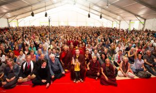 Day three in Dhagpo 2019: Thaye Dorje, His Holiness the 17th Gyalwa Karmapa, on the final day of his visit to Dhagpo Kagyu Ling. Photo / Thule Jug