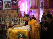 Shamar Rinpoche's mortal remains come to Kathmandu. Photo/Tokpa Korlo