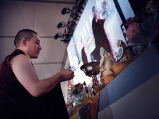 Day one in Dhagpo 2019: Thaye Dorje, His Holiness the 17th Gyalwa Karmapa, offers teachings and an empowerment to 3,000 students