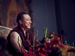 Day three in Dhagpo 2019: Thaye Dorje, His Holiness the 17th Gyalwa Karmapa, on the final day of his visit to Dhagpo Kagyu Ling. Photo / Tokpa Korlo