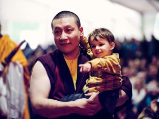 Day three in Dhagpo 2019: Thaye Dorje, His Holiness the 17th Gyalwa Karmapa, on the final day of his visit to Dhagpo Kagyu Ling. Photo / Tokpa Korlo