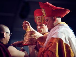 Day three in Dhagpo 2019: Thaye Dorje, His Holiness the 17th Gyalwa Karmapa, on the final day of his visit to Dhagpo Kagyu Ling. Photo / Tokpa Korlo