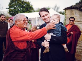 Day three in Dhagpo 2019: Thaye Dorje, His Holiness the 17th Gyalwa Karmapa, on the final day of his visit to Dhagpo Kagyu Ling. Photo / Tokpa Korlo