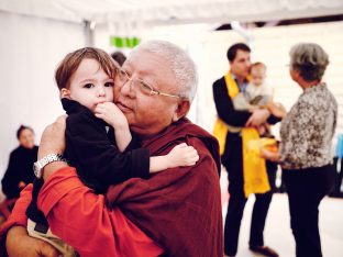 Day three in Dhagpo 2019: Thaye Dorje, His Holiness the 17th Gyalwa Karmapa, on the final day of his visit to Dhagpo Kagyu Ling. Photo / Tokpa Korlo