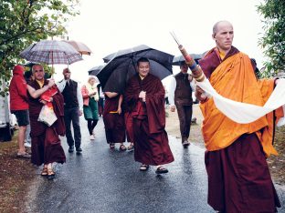 Day three in Dhagpo 2019: Thaye Dorje, His Holiness the 17th Gyalwa Karmapa, on the final day of his visit to Dhagpo Kagyu Ling. Photo / Tokpa Korlo