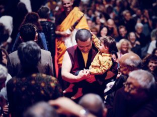 Day three in Dhagpo 2019: Thaye Dorje, His Holiness the 17th Gyalwa Karmapa, on the final day of his visit to Dhagpo Kagyu Ling. Photo / Tokpa Korlo