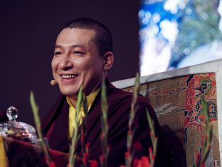 Day three in Dhagpo 2019: Thaye Dorje, His Holiness the 17th Gyalwa Karmapa, on the final day of his visit to Dhagpo Kagyu Ling. Photo / Tokpa Korlo