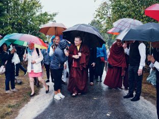 Day three in Dhagpo 2019: Thaye Dorje, His Holiness the 17th Gyalwa Karmapa, on the final day of his visit to Dhagpo Kagyu Ling. Photo / Tokpa Korlo