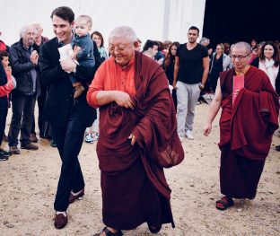 Day three in Dhagpo 2019: Thaye Dorje, His Holiness the 17th Gyalwa Karmapa, on the final day of his visit to Dhagpo Kagyu Ling. Photo / Tokpa Korlo