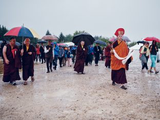 Day three in Dhagpo 2019: Thaye Dorje, His Holiness the 17th Gyalwa Karmapa, on the final day of his visit to Dhagpo Kagyu Ling. Photo / Tokpa Korlo