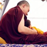 Traditional welcome ceremony for Thaye Dorje, His Holiness the 17th Gyalwa Karmapa, and Thugseyla at the Europe Center in Germany. Photo / Tokpa Korlo