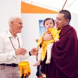 Traditional welcome ceremony for Thaye Dorje, His Holiness the 17th Gyalwa Karmapa, and Thugseyla at the Europe Center in Germany. Photo / Tokpa Korlo