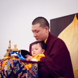 Traditional welcome ceremony for Thaye Dorje, His Holiness the 17th Gyalwa Karmapa, and Thugseyla at the Europe Center in Germany. Photo / Tokpa Korlo