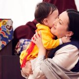 Traditional welcome ceremony for Thaye Dorje, His Holiness the 17th Gyalwa Karmapa, and Thugseyla at the Europe Center in Germany. Photo / Tokpa Korlo