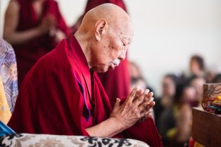 His Eminence Luding Khenchen Rinpoche, a pre-eminent spiritual master and lineage holder, belongs to one of the oldest royal families of the Tibetan Buddhist tradition. He is the second son of Her Eminence Jetsun Kushok Chimey Luding, the sister of His Holiness the Sakya Trizin