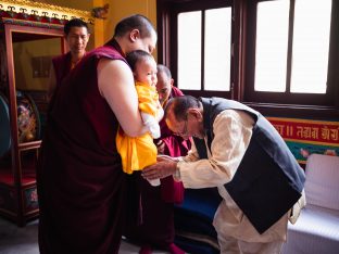 Professor Sempa Dorje meets Thugsey, the son of Thaye Dorje, His Holiness the 17th Gyalwa Karmapa