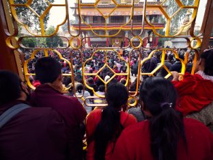 Thaye Dorje, His Holiness the 17th Gyalwa Karmapa, gives a Chenresig empowerment at Karma Temple, Bodh Gaya, India, December 2019. Photo / Tokpa Korlo