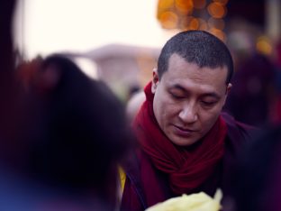 Thaye Dorje, His Holiness the 17th Gyalwa Karmapa, gives a Chenresig empowerment at Karma Temple, Bodh Gaya, India, December 2019. Photo / Tokpa Korlo