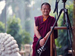 Thaye Dorje, His Holiness the 17th Gyalwa Karmapa, gives a Chenresig empowerment at Karma Temple, Bodh Gaya, India, December 2019. Photo / Tokpa Korlo