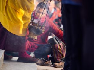 Thaye Dorje, His Holiness the 17th Gyalwa Karmapa, gives a Chenresig empowerment at Karma Temple, Bodh Gaya, India, December 2019. Photo / Tokpa Korlo