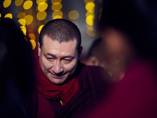 Thaye Dorje, His Holiness the 17th Gyalwa Karmapa, gives a Chenresig empowerment at Karma Temple, Bodh Gaya, India, December 2019. Photo / Tokpa Korlo