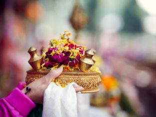 Thaye Dorje, His Holiness the 17th Gyalwa Karmapa, presides over aspiration prayers on the final day of the 2019 Kagyu Monlam, Bodh Gaya, India. Photo / Tokpa Korlo