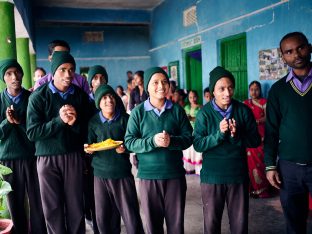 Thaye Dorje, His Holiness the 17th Gyalwa Karmapa, visits the Bodhi Tree School in Bodh Gaya, India, in December 2019 (Photo/Tokpa Korlo)