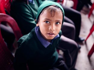 Thaye Dorje, His Holiness the 17th Gyalwa Karmapa, visits the Bodhi Tree School in Bodh Gaya, India, in December 2019 (Photo/Tokpa Korlo)